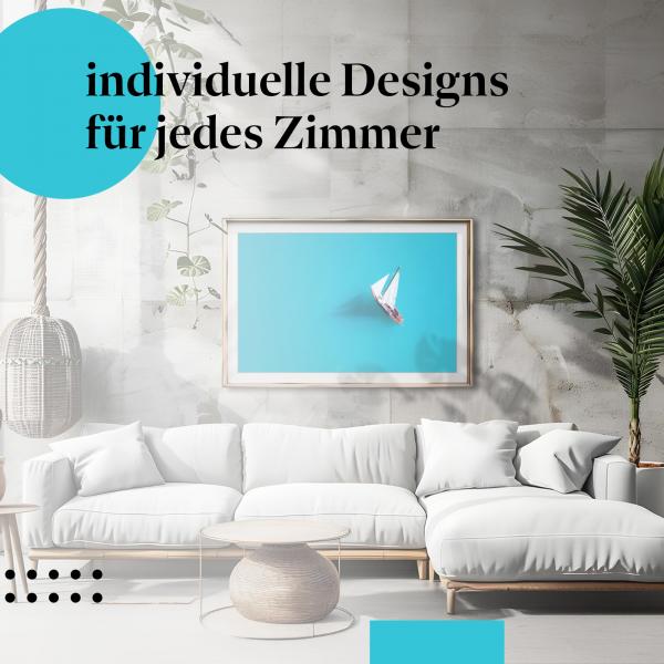 Schlafzimmer Deko: "Segelboot" Poster - Sehnsucht nach Meer & Freiheit - perfekt fürs Schlafzimmer.