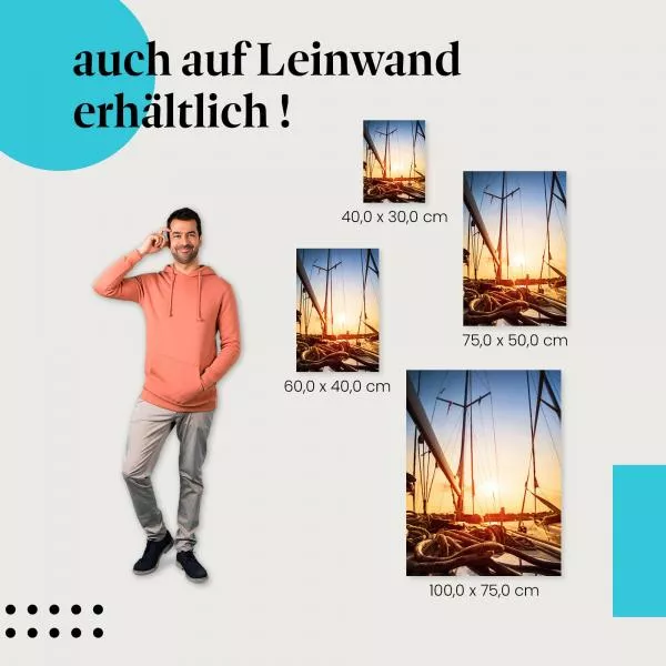 Golden Hour: Segelboote im Hafen | Postereck 1432