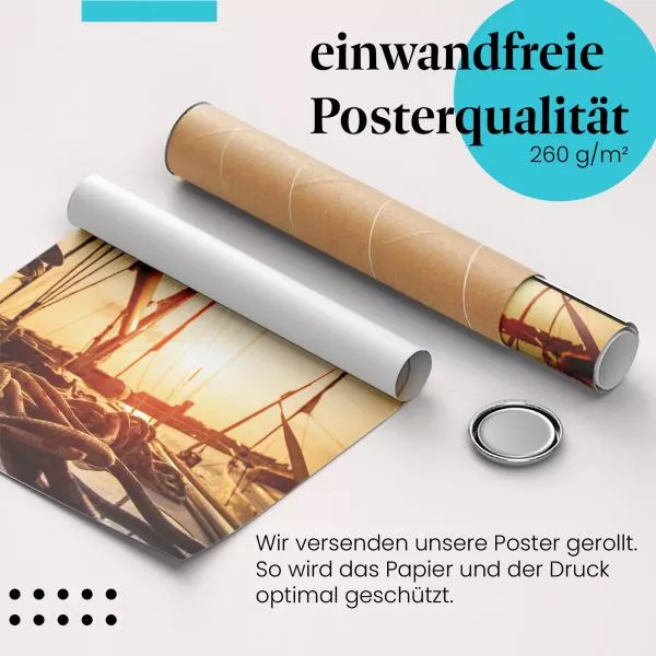 Golden Hour: Segelboote im Hafen | Postereck 1432