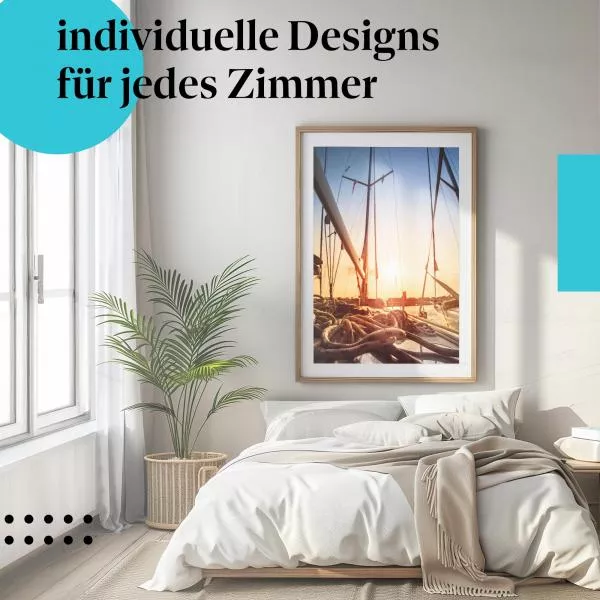 Golden Hour: Segelboote im Hafen | Postereck 1432