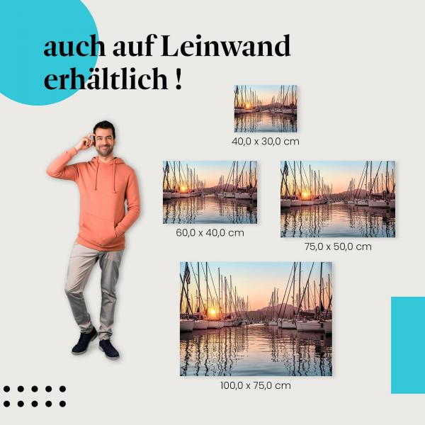 Leinwandbild "Sonnenuntergang im Hafen": Ruhe & maritime Stimmung