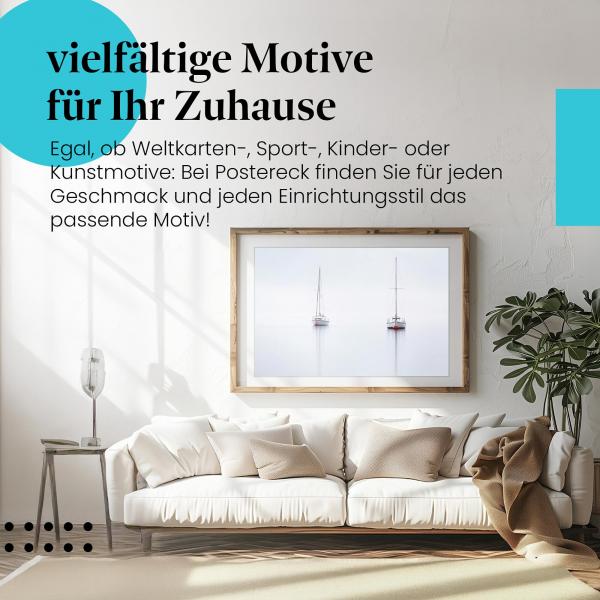 "Minimalismus am See": Poster "Segelboote" - stille Schönheit.