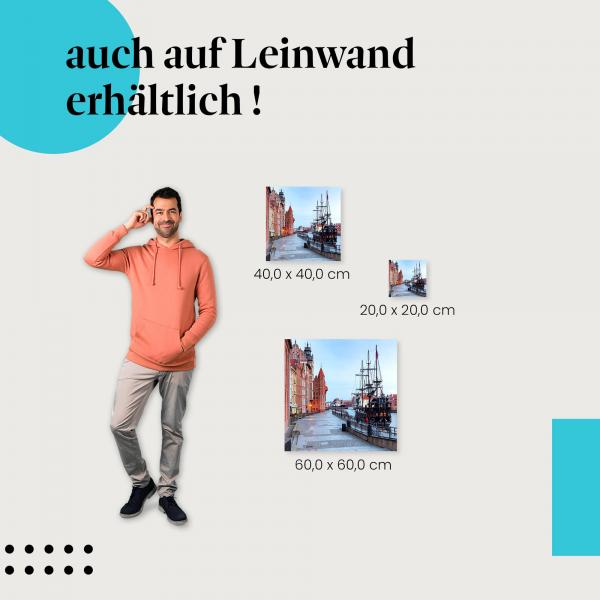 Segelschiff: Leinwandbild. Danzig, Hafen, historisch.