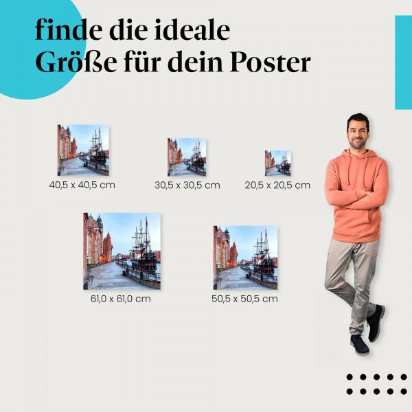 Entdecke die passende Größe: Segelschiff, Danzig, Hafen.