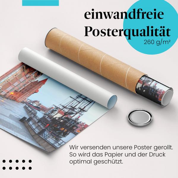 Gerolltes Poster "Segelschiff" - Seefahrt & Geschichte, sicher verpackt.