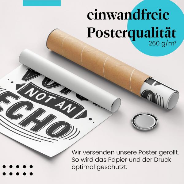 Gerolltes Poster "Be a Voice" - Individualität & Stärke, sicher verpackt.