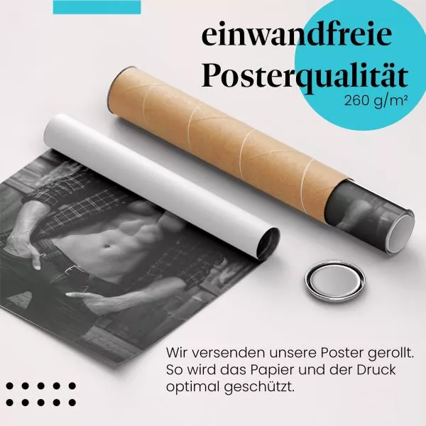 Attraktiver Cowboy vor rustikaler Holzwand | Postereck 1134 Attraktiver Cowboy vor rustikaler Holzwand | Postereck 1134