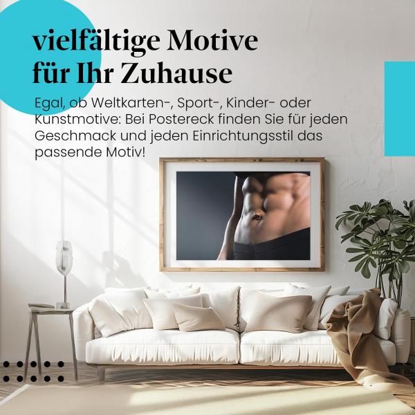 Leinwandbild "Fitness": Frau, Bauchmuskeln - definierter Körper & athletische Figur.