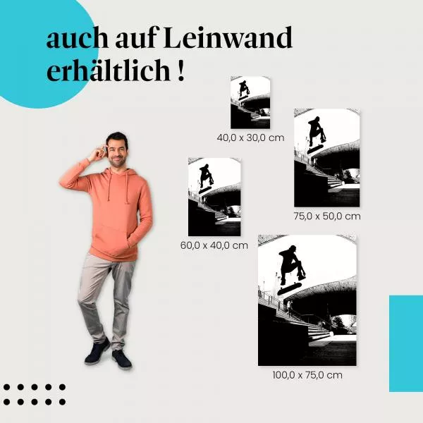 Adrenalin & Style: Skater meistert Treppensprung | Postereck 0174 Adrenalin & Style: Skater meistert Treppensprung | Postereck 0174