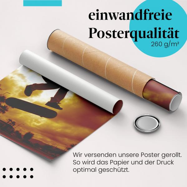 Gerolltes Poster "Skateboarden". Freiheit.