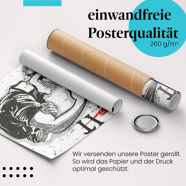 Gerolltes Poster "We Can Maybe Do It". Humorvolle Motivation, sicher verpackt.