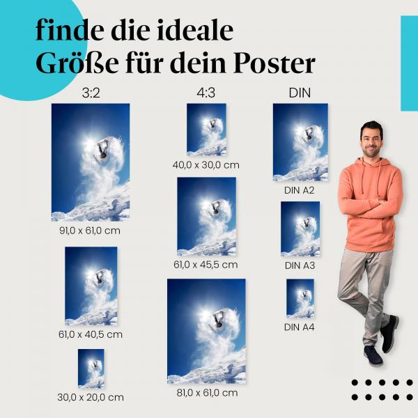 Snowboarder Poster: Wintersport-Action - Poster in verschiedenen Größen.