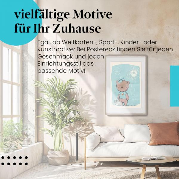 Leinwandbild "Bär": Matrosenmütze, Sommer - perfekt für Urlaubsfeeling!