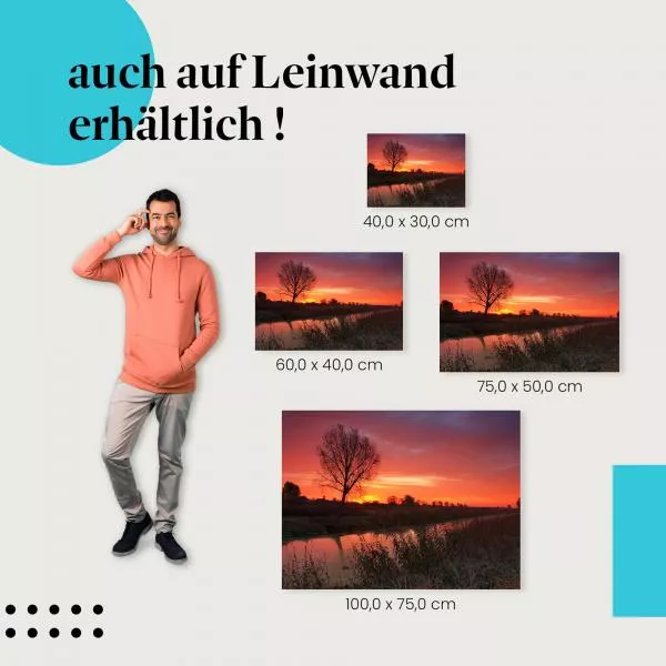 Herbstlicher Sonnenaufgang am Fluss | Postereck 1756 Herbstlicher Sonnenaufgang am Fluss | Postereck 1756