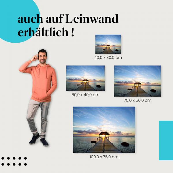 Leinwandbild "Sonnenuntergang am Steg": Urlaub & Paradies