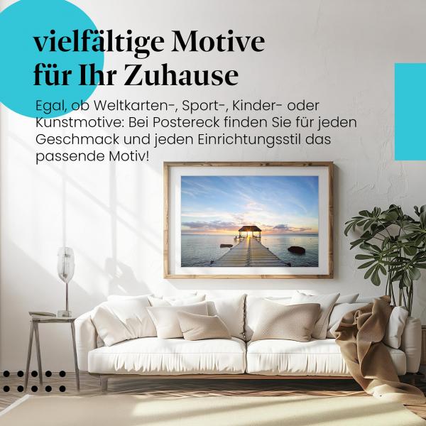 Dieses Leinwandbild versprüht Urlaubsfeeling und bringt die Schönheit des Meeres in Ihr Zuhause.