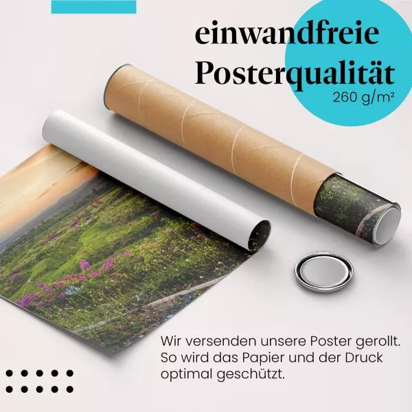 Sonnenuntergang über Blumenfeld | Postereck 1402 Sonnenuntergang über Blumenfeld | Postereck 1402