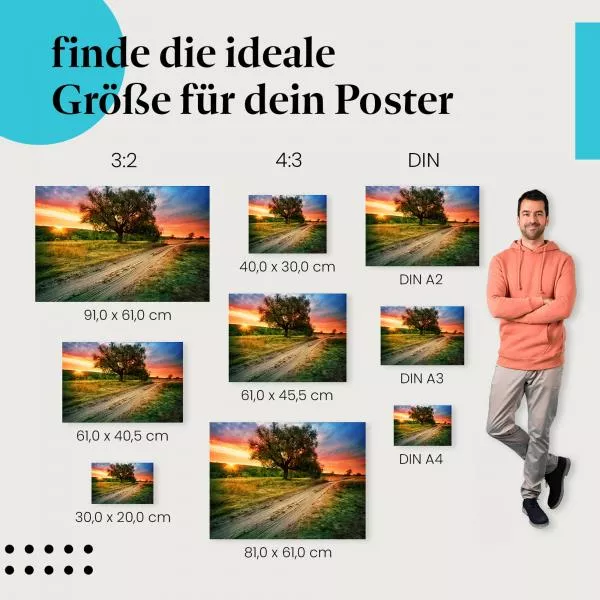 Sonnenuntergang am Feldweg | Postereck 2945 Sonnenuntergang am Feldweg | Postereck 2945