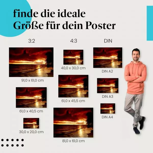 Sonnenuntergang am Strand: Liebespaar & Romantik | Postereck 0178 Sonnenuntergang am Strand: Liebespaar & Romantik | Postereck 0178