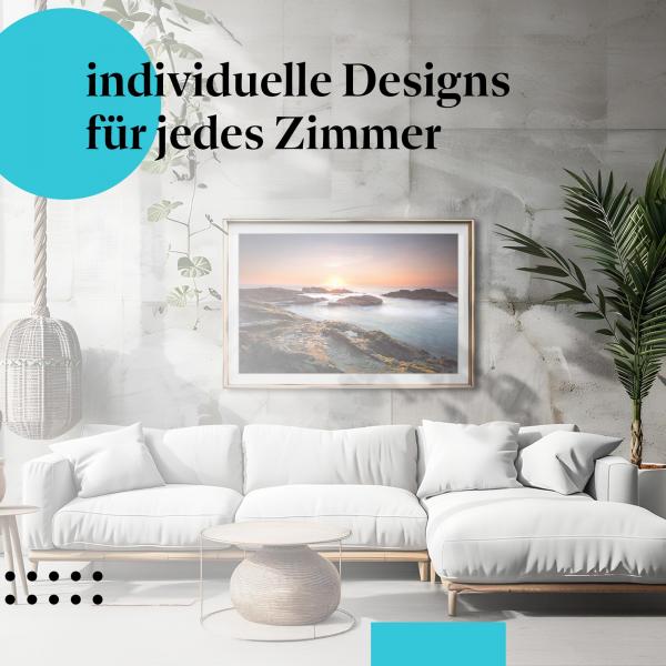 Schlafzimmer Deko: "Sonnenuntergang am Meer" Poster: Ruhe & Harmonie - perfekt fürs Schlafzimmer.