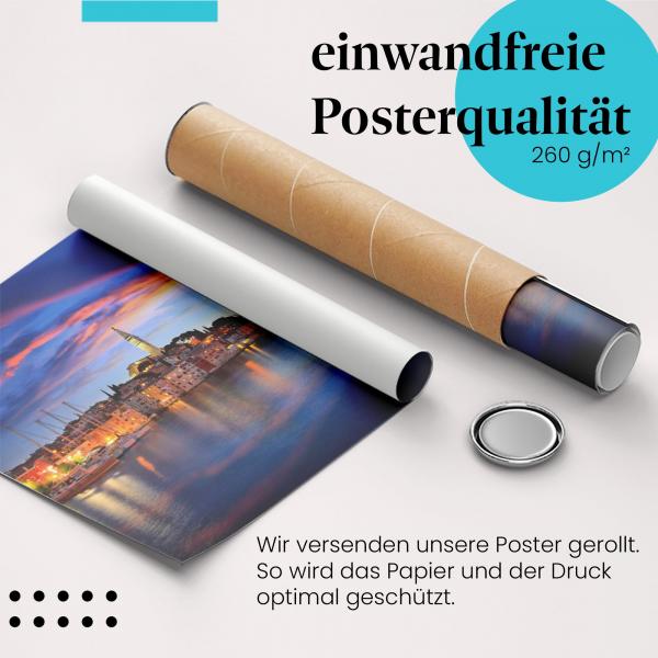 Gerolltes Poster "Rovinj". Kroatien, sicher verpackt.