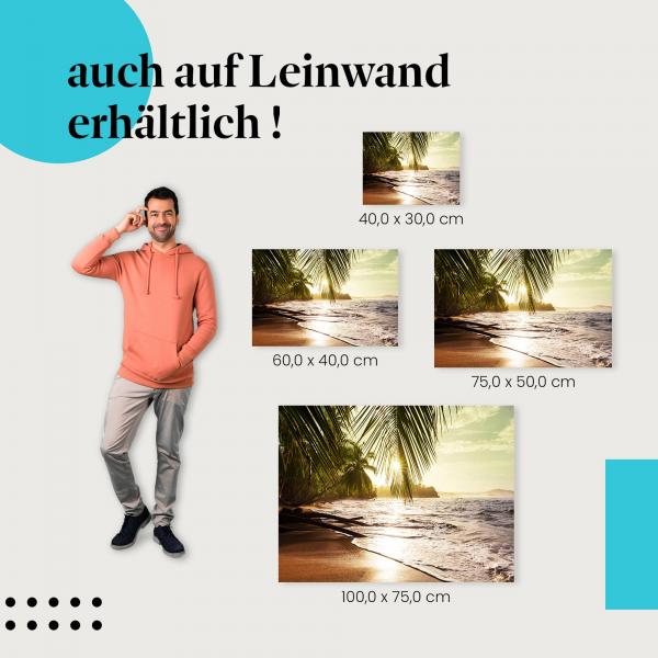 Leinwandbild "Goldener Sonnenuntergang": Romantische Stimmung & Entspannung am Meer