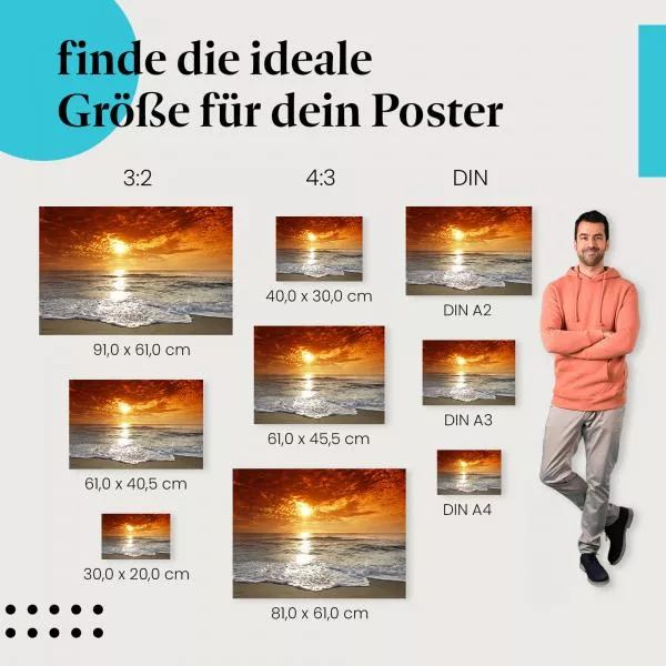 Romantischer Sonnenuntergang: Meer & Himmel | Postereck 0177 Romantischer Sonnenuntergang: Meer & Himmel | Postereck 0177