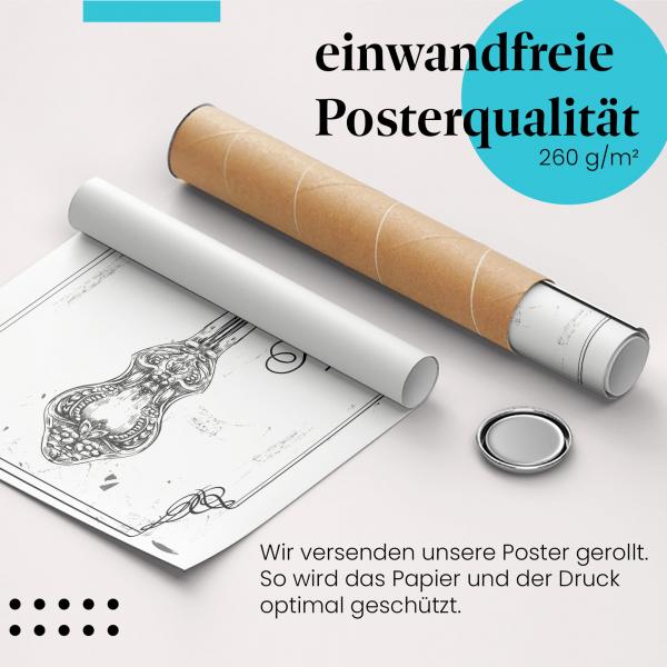 Gerolltes Poster "Bon Appetit". Italienisches Essen, sicher verpackt.