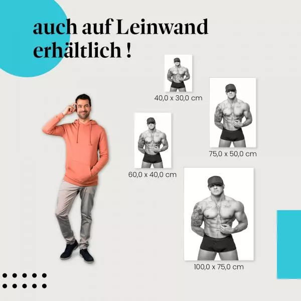 Sportlicher Mann: Tattoos & Kopfhörer | Postereck 0559 Sportlicher Mann: Tattoos & Kopfhörer | Postereck 0559