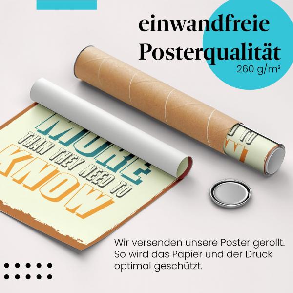 Gerolltes Poster "Sprich nicht...", weniger ist mehr.