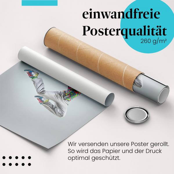 "Tänzerin springt": Gerolltes Poster, Lebensfreude.