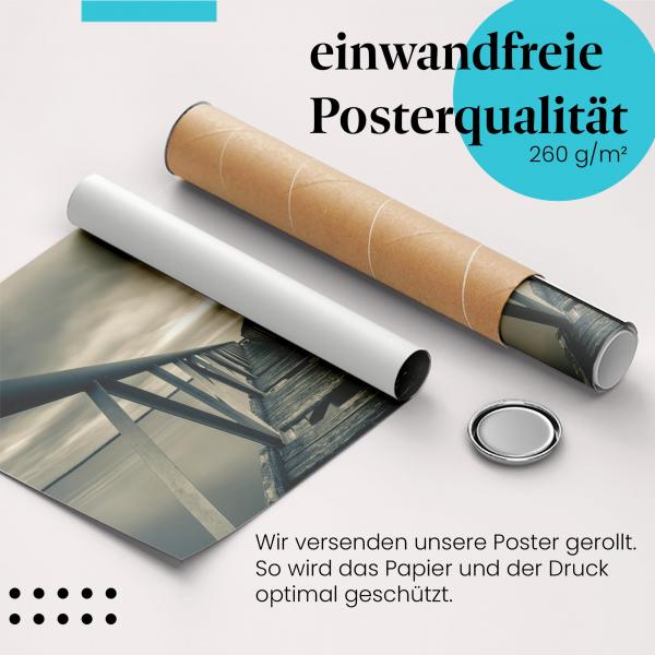 "Langer Steg": Gerolltes Poster, See, Ferne.