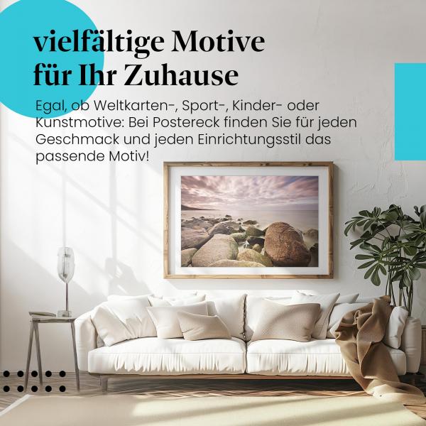 Dieses Leinwandbild mit der Küstenlandschaft ist ein Hingucker und versprüht maritimes Flair.