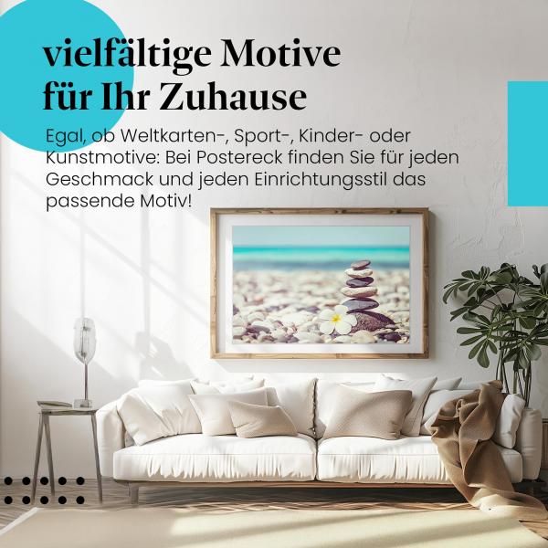 Leinwandbild "Steinturm am Strand": Ruhe und Gelassenheit, perfekt für Ihr Wohnzimmer.