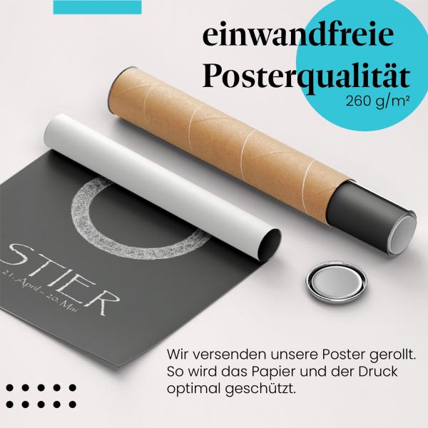 "Sternzeichen Stier": Gerolltes Poster, bodenständig.