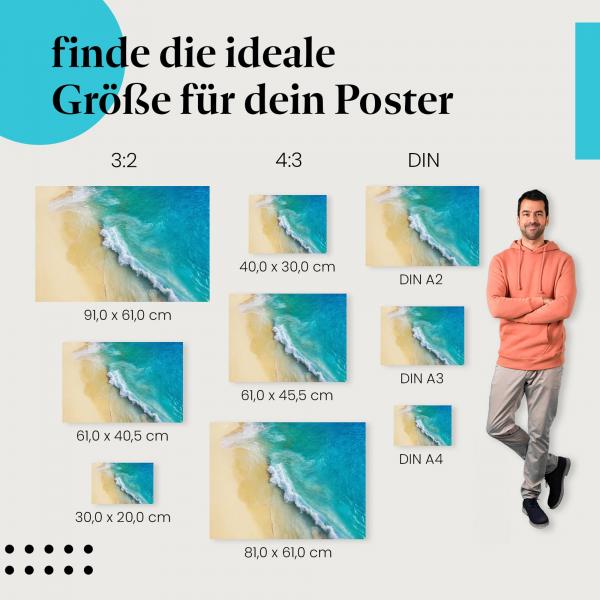 Strand, Poster: Türkis, weiß, Vogelperspektive, Paradies.