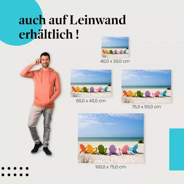 Farbenfrohe Strandkörbe: Entspannung am Meer | Postereck 0232 Farbenfrohe Strandkörbe: Entspannung am Meer | Postereck 0232