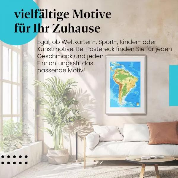 Südamerika: Topographische Karte | Postereck 1049
