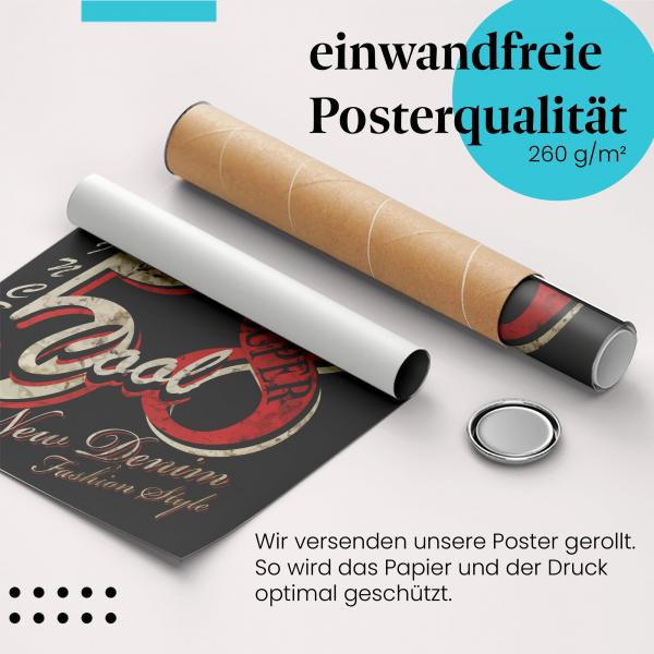 "Denim Style": Gerolltes Poster, "Since 58".
