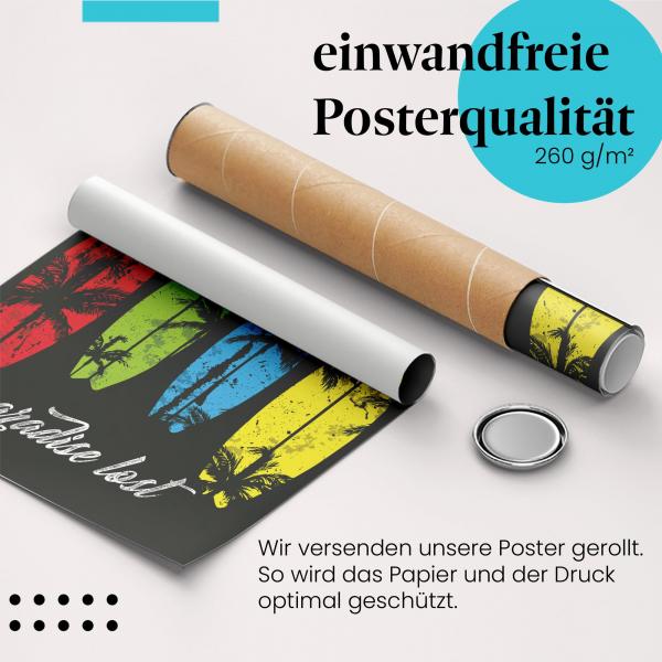 Gerolltes Poster "Florida Beach" - Surf-Feeling, sicher verpackt.