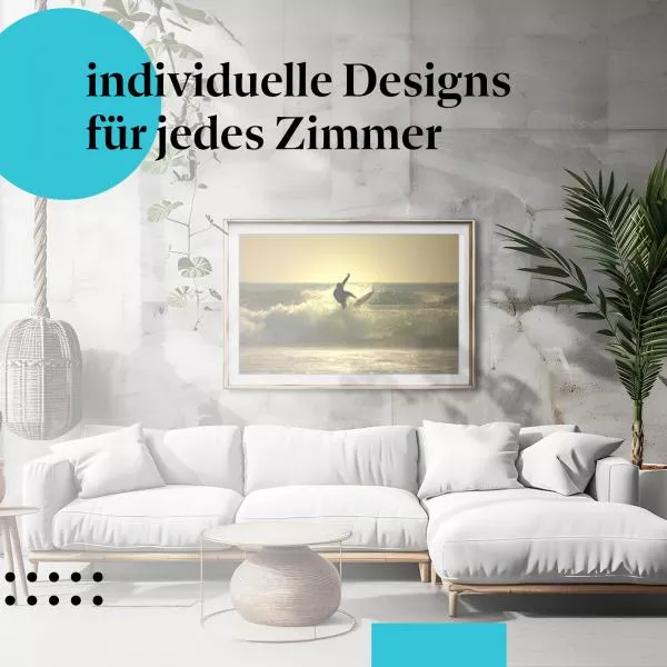 Surfer im Sonnenuntergang: Silhouette & Meer | Postereck 0187 Surfer im Sonnenuntergang: Silhouette & Meer | Postereck 0187