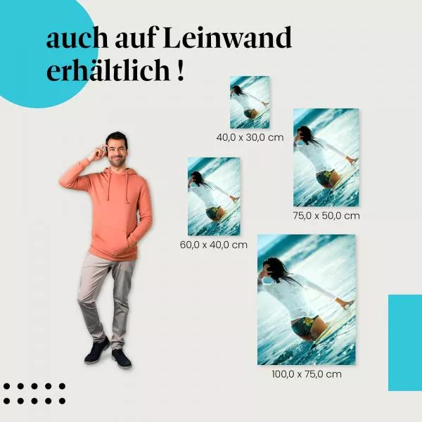 Surferin im Paradies: Tauchen in die Wellen | Postereck 0188 Surferin im Paradies: Tauchen in die Wellen | Postereck 0188