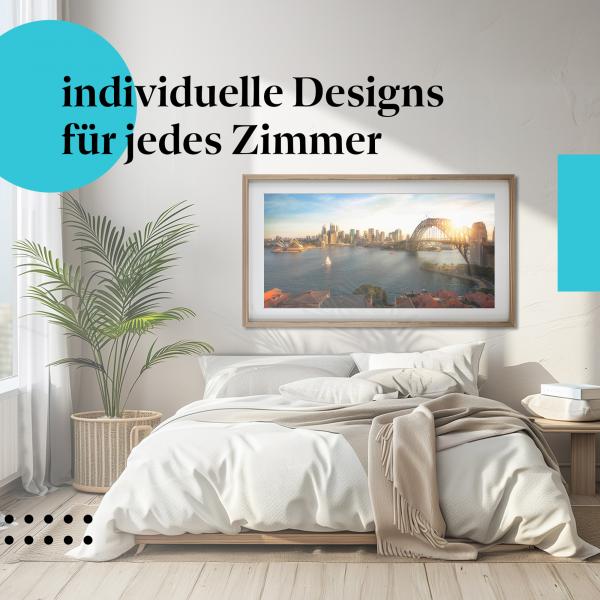 Schlafzimmer Deko: "Sydney" Poster: Die Stadt am Meer - perfekt für Reisefans.