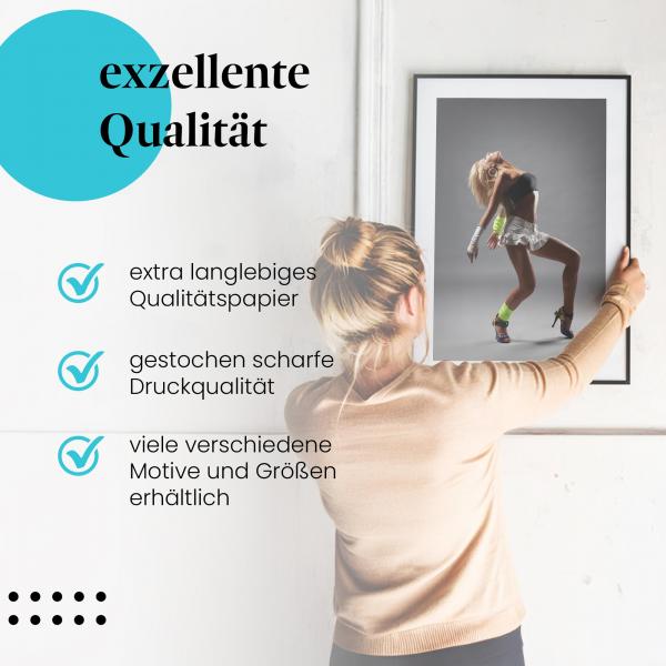 Gerahmtes Wandbild "Tänzer, Rhythmus, Ekstase", langlebiges Papier, verschiedene Größen erhältlich.