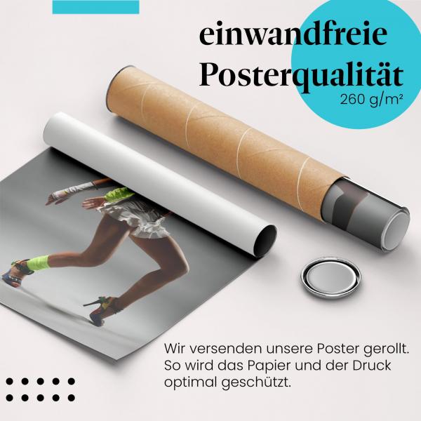 "Tänzerin": Gerolltes Poster - Pose, Leidenschaft.