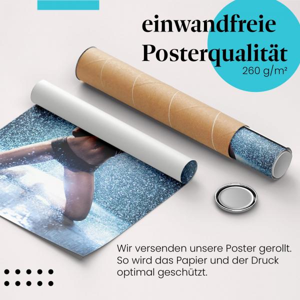 "Tänzerin im Regen": Gerolltes Poster, sinnlich.