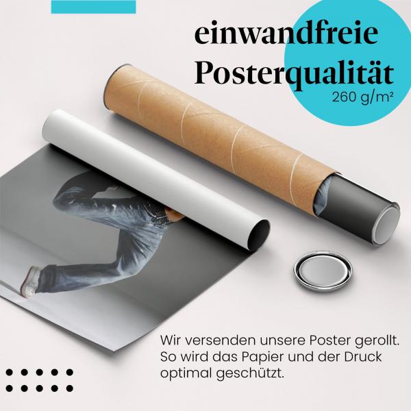 "Tänzerin": Gerolltes Poster - Sprung, Eleganz, Power.