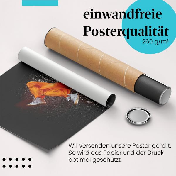 "Tanz im Wasser": Gerolltes Poster, dynamisch.