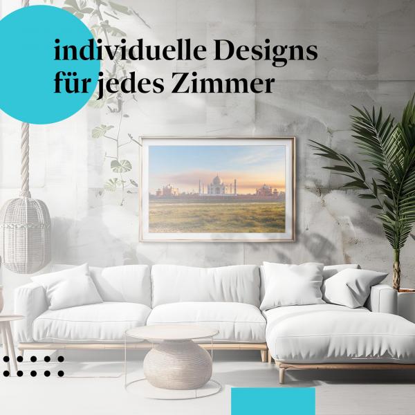 Schlafzimmer Deko: "Taj Mahal" Poster: Die Schönheit Indiens - ein atemberaubendes Motiv.