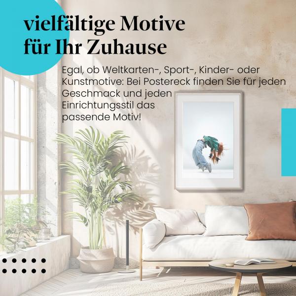 Stylisches Leinwandbild: Anmutige Tänzerin in dynamischer Pose.